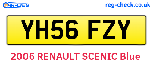 YH56FZY are the vehicle registration plates.