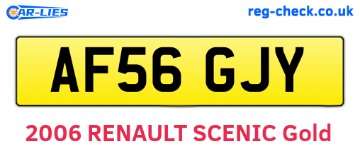 AF56GJY are the vehicle registration plates.