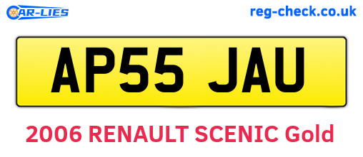 AP55JAU are the vehicle registration plates.