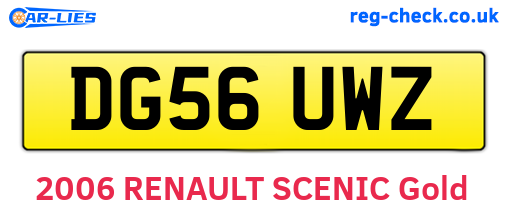 DG56UWZ are the vehicle registration plates.