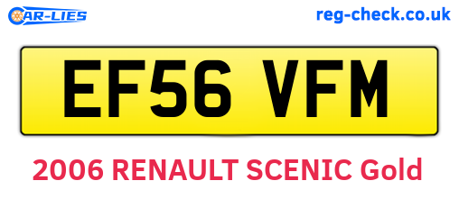 EF56VFM are the vehicle registration plates.