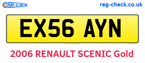 EX56AYN are the vehicle registration plates.