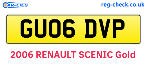 GU06DVP are the vehicle registration plates.
