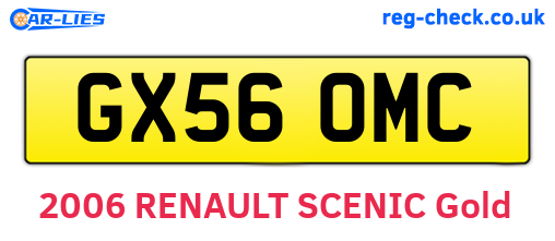 GX56OMC are the vehicle registration plates.