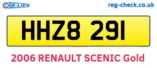 HHZ8291 are the vehicle registration plates.