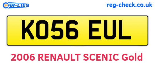 KO56EUL are the vehicle registration plates.
