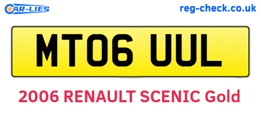 MT06UUL are the vehicle registration plates.