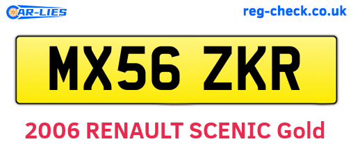 MX56ZKR are the vehicle registration plates.