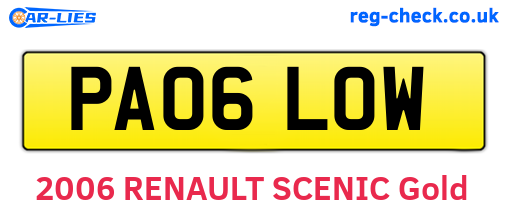 PA06LOW are the vehicle registration plates.