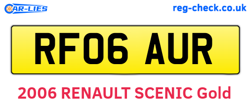 RF06AUR are the vehicle registration plates.