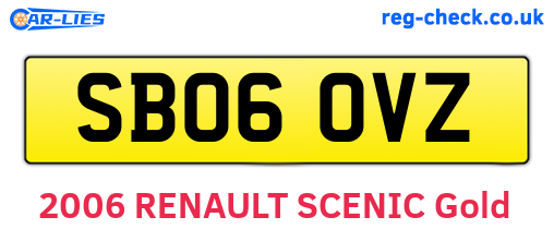 SB06OVZ are the vehicle registration plates.