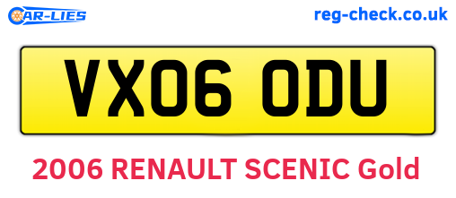 VX06ODU are the vehicle registration plates.