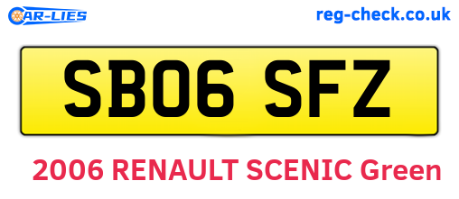 SB06SFZ are the vehicle registration plates.