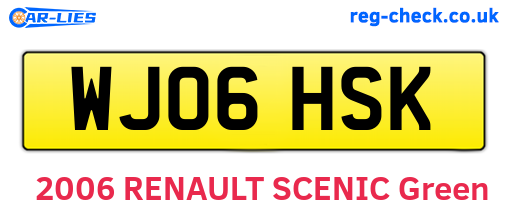 WJ06HSK are the vehicle registration plates.