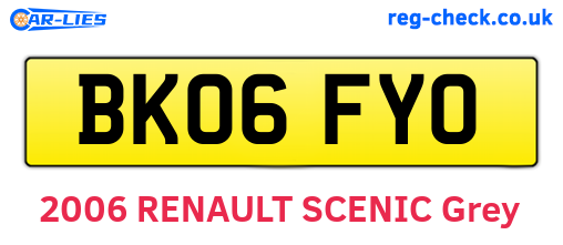 BK06FYO are the vehicle registration plates.