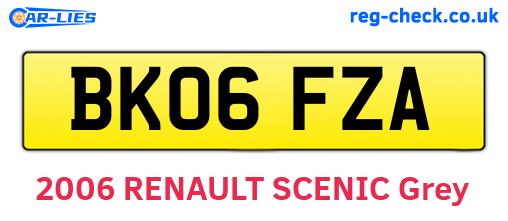 BK06FZA are the vehicle registration plates.