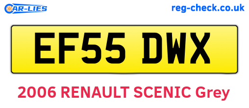 EF55DWX are the vehicle registration plates.