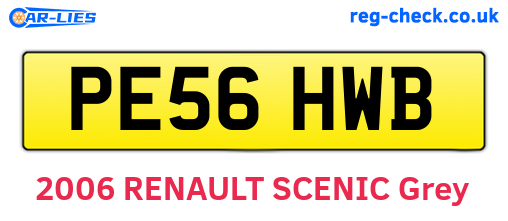 PE56HWB are the vehicle registration plates.