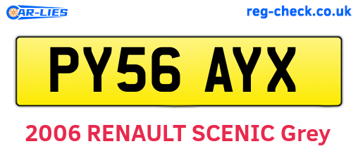 PY56AYX are the vehicle registration plates.