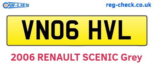 VN06HVL are the vehicle registration plates.