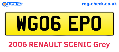 WG06EPO are the vehicle registration plates.
