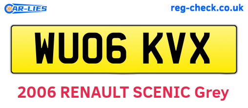 WU06KVX are the vehicle registration plates.