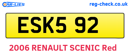 ESK592 are the vehicle registration plates.