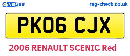 PK06CJX are the vehicle registration plates.