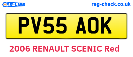 PV55AOK are the vehicle registration plates.