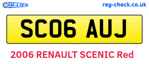 SC06AUJ are the vehicle registration plates.