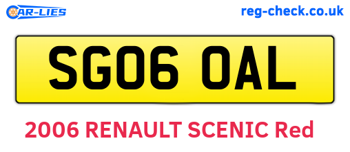 SG06OAL are the vehicle registration plates.
