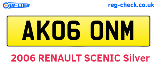 AK06ONM are the vehicle registration plates.