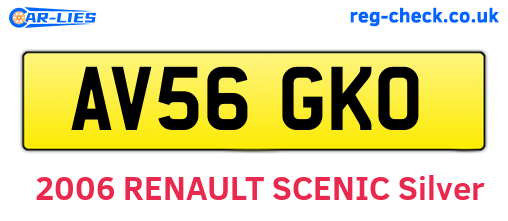 AV56GKO are the vehicle registration plates.