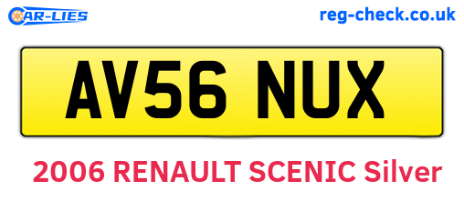 AV56NUX are the vehicle registration plates.