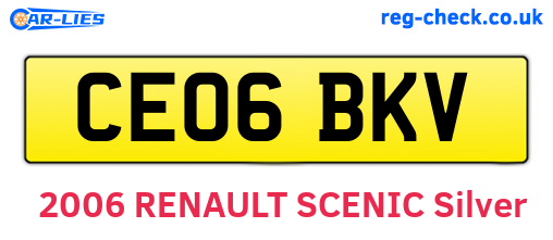 CE06BKV are the vehicle registration plates.