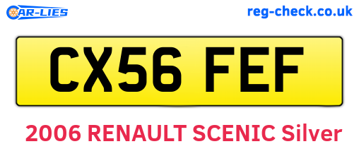 CX56FEF are the vehicle registration plates.