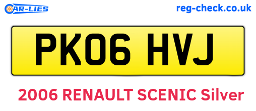 PK06HVJ are the vehicle registration plates.