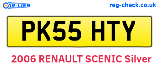 PK55HTY are the vehicle registration plates.