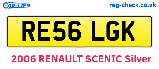 RE56LGK are the vehicle registration plates.