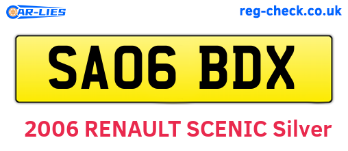 SA06BDX are the vehicle registration plates.