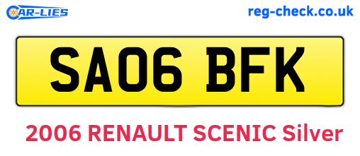 SA06BFK are the vehicle registration plates.