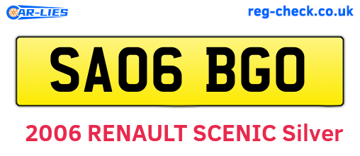 SA06BGO are the vehicle registration plates.