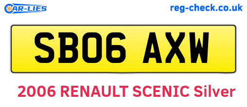 SB06AXW are the vehicle registration plates.