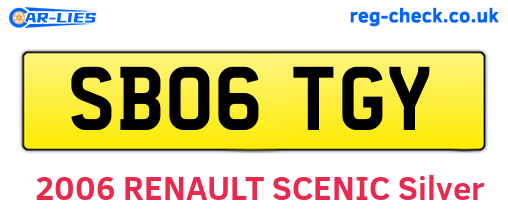 SB06TGY are the vehicle registration plates.