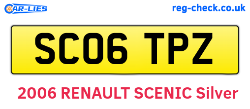 SC06TPZ are the vehicle registration plates.