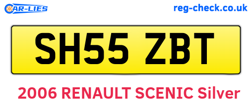 SH55ZBT are the vehicle registration plates.