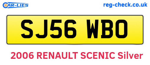 SJ56WBO are the vehicle registration plates.