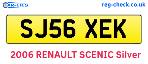 SJ56XEK are the vehicle registration plates.