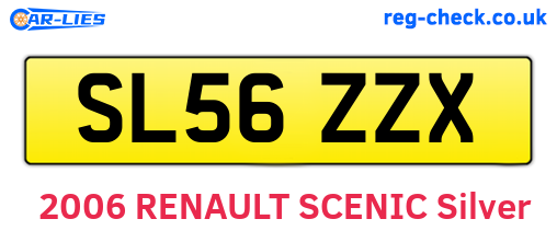 SL56ZZX are the vehicle registration plates.