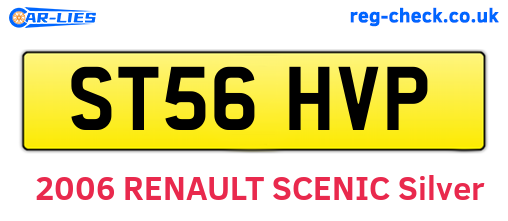ST56HVP are the vehicle registration plates.